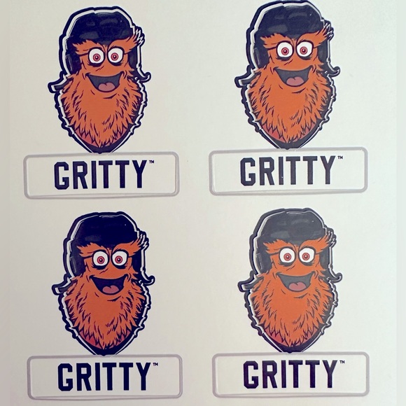 Philadelphia Flyers Stickers Gritty Mascot NHL NHL Vinyl Decal-1 sheet 11 sticke - Picture 3 of 9